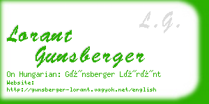 lorant gunsberger business card
